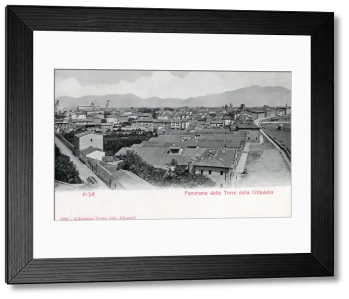 Framed Print : Panorama of Pisa, Italy, including the Duomo, Baptistry and leaning Campanile (Tower Framed Print : Panorama of Pisa, Italy, including the Duomo, Baptistry and leaning Campanile (Tower
