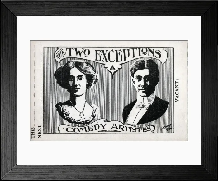 Framed Print : The Two Exceptions, Comedy Artistes Date: early 20th century Framed Print : The Two Exceptions, Comedy Artistes Date: early 20th century