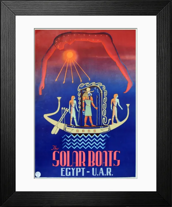 Framed Print : Poster advertising the Solar Boats, Egypt, United Arab Republic. Date: circa 1950s Framed Print : Poster advertising the Solar Boats, Egypt, United Arab Republic. Date: circa 1950s