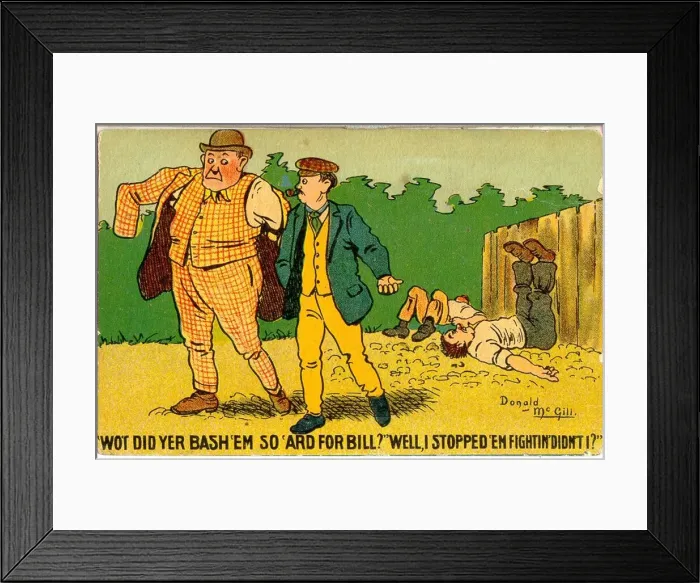 Framed Print : Comic postcard, Fight the good fight! Date: 20th century Framed Print : Comic postcard, Fight the good fight! Date: 20th century