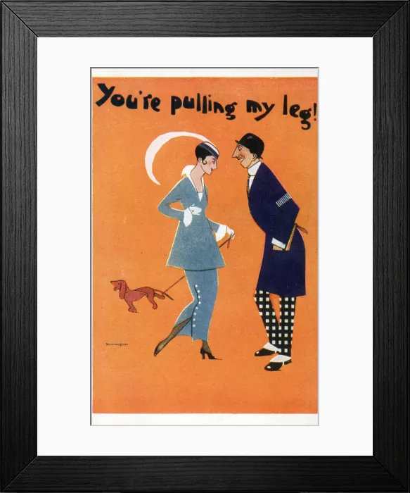 Framed Print : You re pulling my leg! Date: early 20th century Framed Print : You re pulling my leg! Date: early 20th century