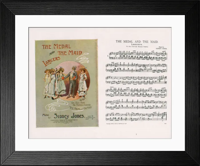Framed Print : Musical comedy, The Medal and the Maid, Lancers, music by Sidney Jones. Date: 1900s Framed Print : Musical comedy, The Medal and the Maid, Lancers, music by Sidney Jones. Date: 1900s