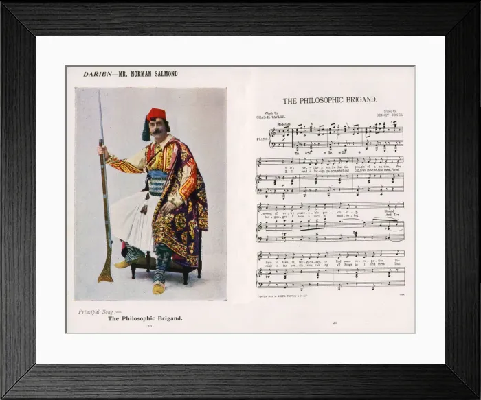 Framed Print : Musical comedy, The Medal and the Maid, song, The Philosophic Brigand Framed Print : Musical comedy, The Medal and the Maid, song, The Philosophic Brigand