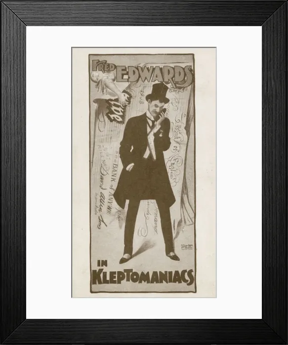 Framed Print : Fred Edwards in The Kleptomaniacs, variety sketch by Herbert Hall Winslow performed in Framed Print : Fred Edwards in The Kleptomaniacs, variety sketch by Herbert Hall Winslow performed in