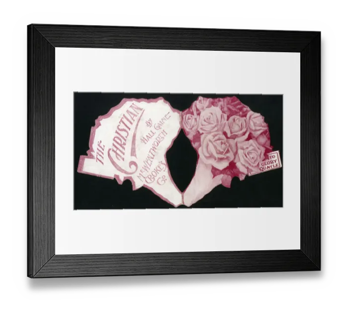 Framed Print : The Christian by Hall Caine, Wentworth Crokes Company - a bouquet of roses addressed t