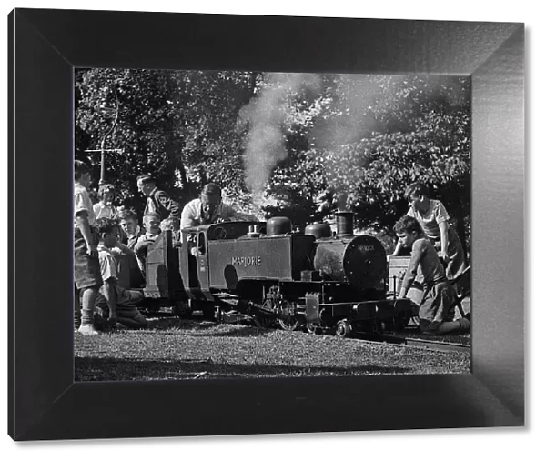 A steam train ride for children