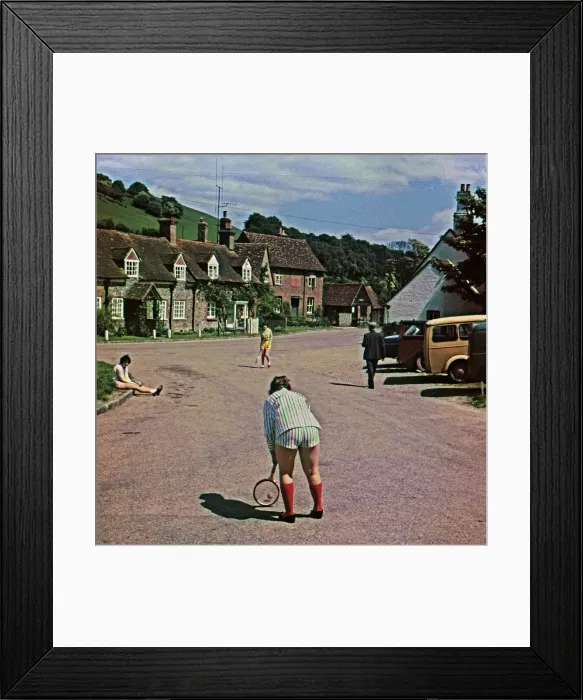 Framed Print : A village tennis match in the street Framed Print : A village tennis match in the street