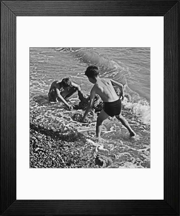 Framed Print : Boys playing on beach, Sussex Framed Print : Boys playing on beach, Sussex