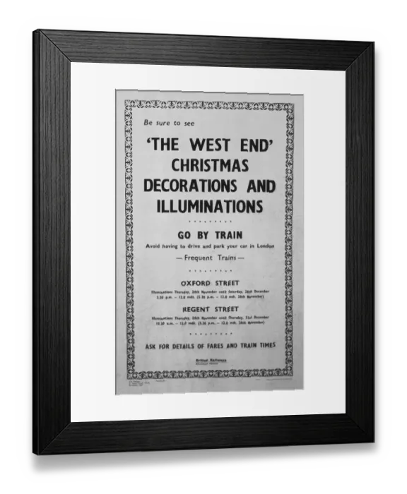 Framed Print : British Railways poster, Christmas illuminations Framed Print : British Railways poster, Christmas illuminations