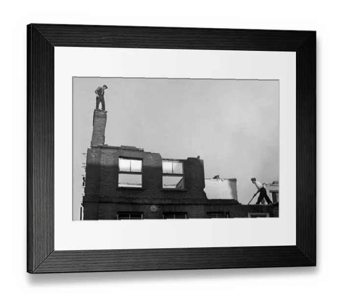 Framed Print : Building demolished manually, Bromley, Kent Framed Print : Building demolished manually, Bromley, Kent