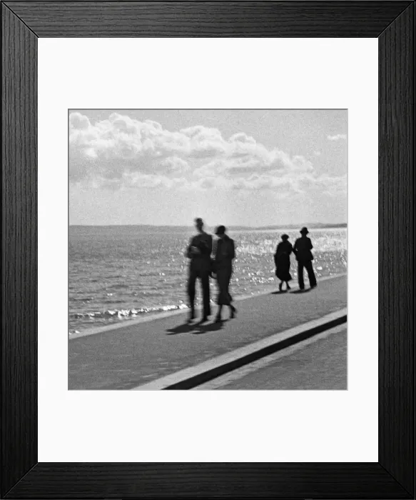 Framed Print : Couples on sea front, English south coast Framed Print : Couples on sea front, English south coast