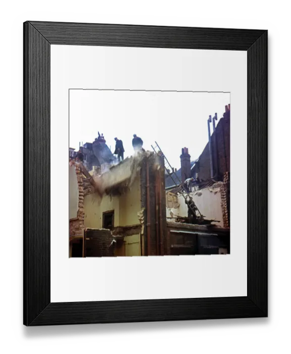 Framed Print : Demolition workers in SE London Framed Print : Demolition workers in SE London