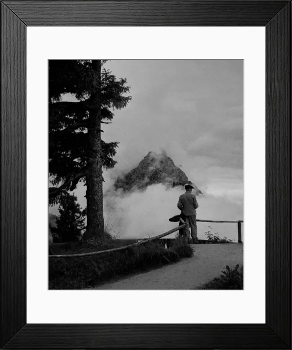Framed Print : Mountain shrouded in cloud, Garmisch, Bavaria Framed Print : Mountain shrouded in cloud, Garmisch, Bavaria