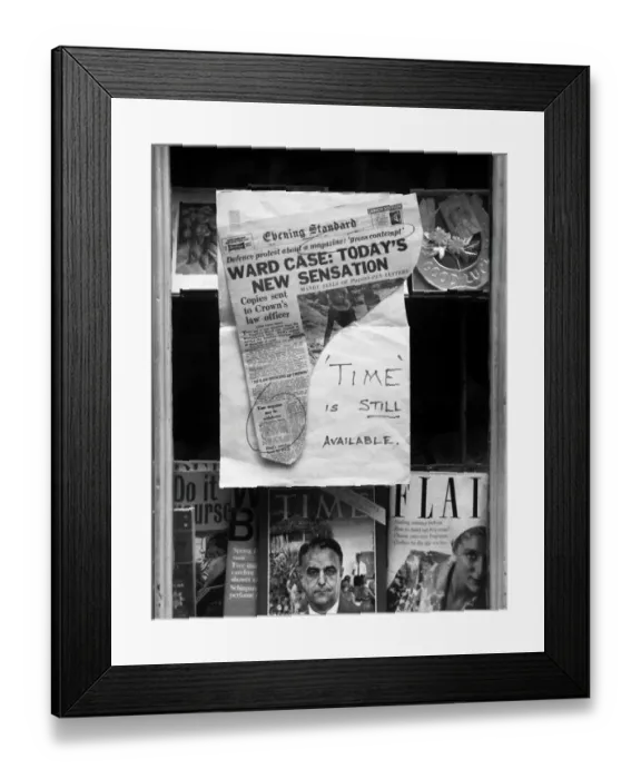 Framed Print : Newsagents window, North London Framed Print : Newsagents window, North London