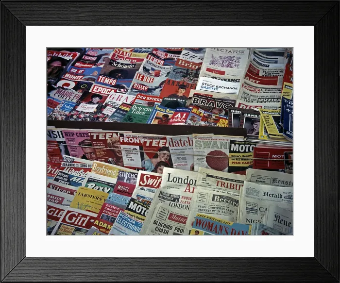Framed Print : News stand in Central London Framed Print : News stand in Central London