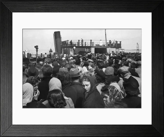 Framed Print : Passengers about to board a ferry Framed Print : Passengers about to board a ferry
