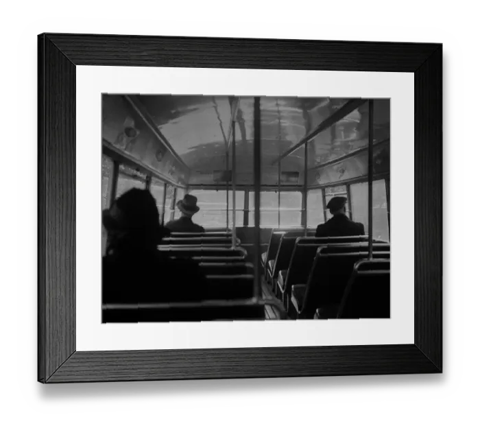 Framed Print : Passengers on upper deck of London Transport bus Framed Print : Passengers on upper deck of London Transport bus
