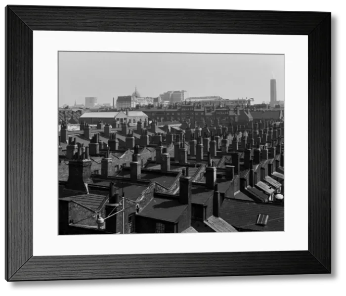 Framed Print : View across rooftops towards City of London Framed Print : View across rooftops towards City of London