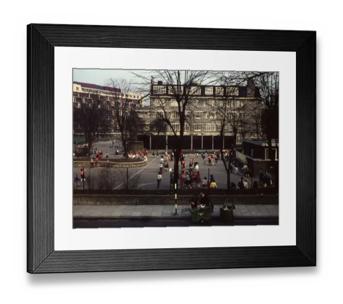 Framed Print : School playground in Pimlico, London Framed Print : School playground in Pimlico, London