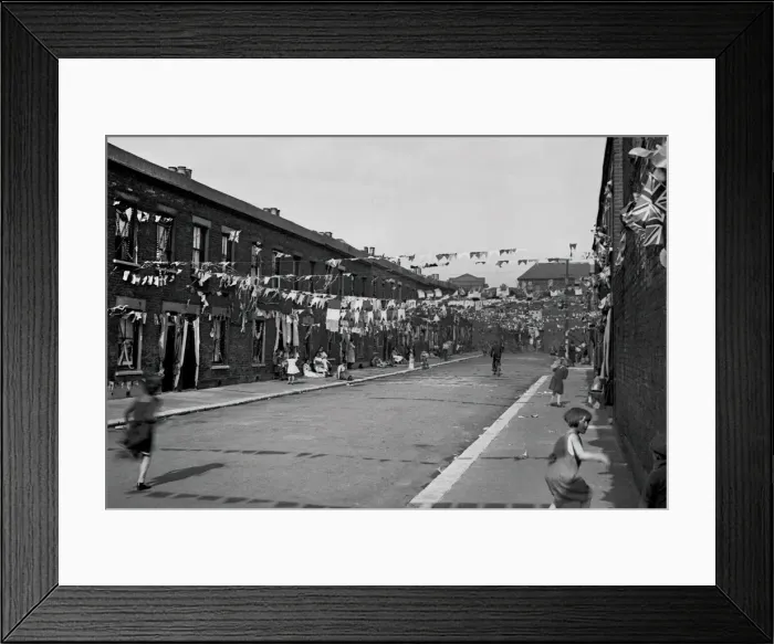 Framed Print : Street decorations for Silver Jubilee of King George V Framed Print : Street decorations for Silver Jubilee of King George V