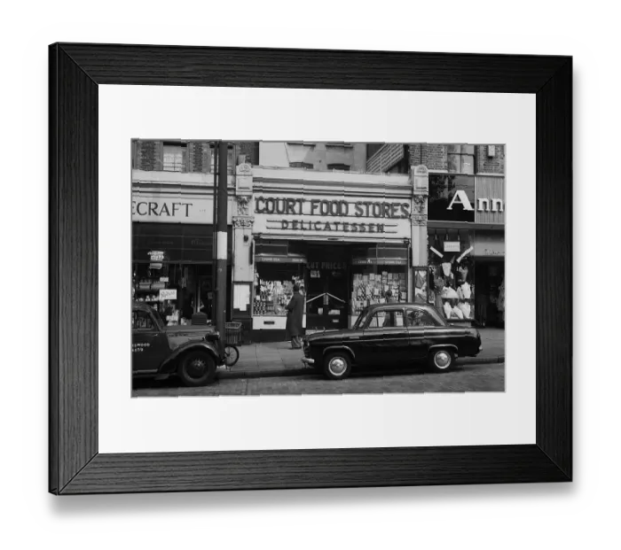 Framed Print : Street scene with delicatessen, South London Framed Print : Street scene with delicatessen, South London