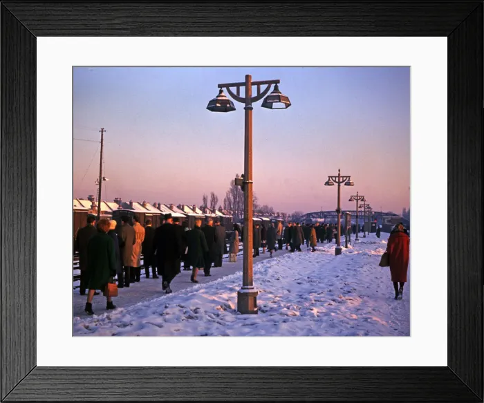 Framed Print : Suburban station under snow, South London Framed Print : Suburban station under snow, South London
