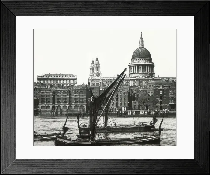 Framed Print : St Pauls Cathedral from River Thames, London Framed Print : St Pauls Cathedral from River Thames, London