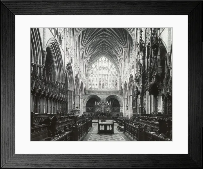 Framed Print : The Choir, Exeter Cathedral, looking east Framed Print : The Choir, Exeter Cathedral, looking east