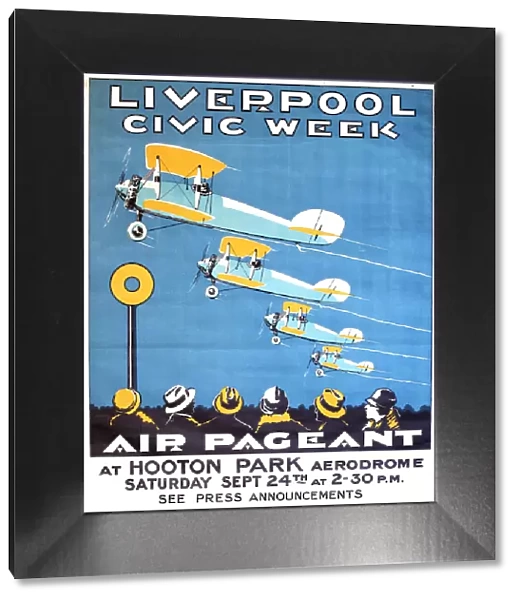 Poster, Liverpool Civic Week, Air Pageant at Hooton Park Aerodrome, 24 September