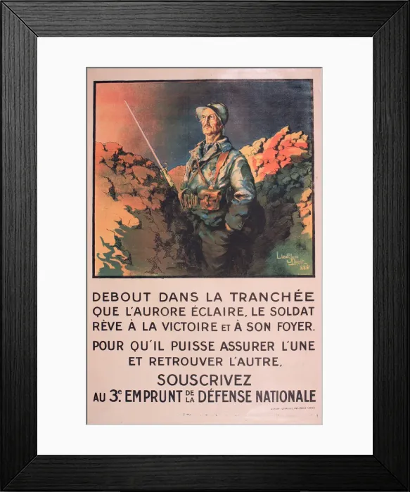 Framed Print : WW1 poster, Debout dans la tranchee (Standing in the trench) Framed Print : WW1 poster, Debout dans la tranchee (Standing in the trench)