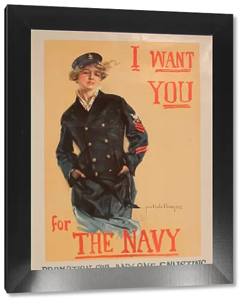 WW1 poster, I Want You for the Navy - promotion for anyone enlisting