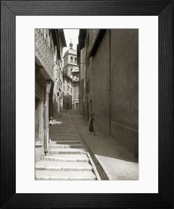 Framed Print : A steep street in Briancon, the highest city in France Framed Print : A steep street in Briancon, the highest city in France