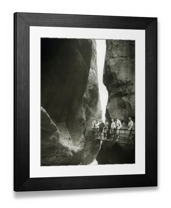 Framed Print : Narrow gorge with precipitous walkway, Italy Framed Print : Narrow gorge with precipitous walkway, Italy