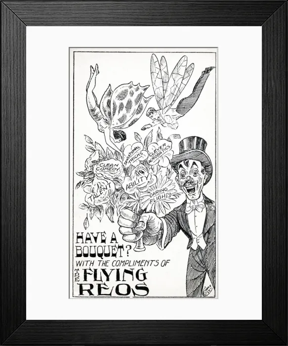 Framed Print : The Flying Reos, Have a Bouquet? Date: 1922 Framed Print : The Flying Reos, Have a Bouquet? Date: 1922
