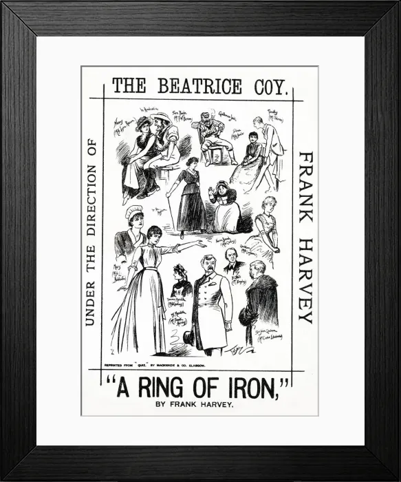 Framed Print : A Ring of Iron, a melodrama by Frank Harvey, the Beatrice Company Framed Print : A Ring of Iron, a melodrama by Frank Harvey, the Beatrice Company