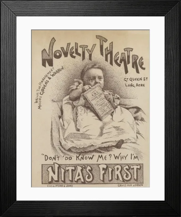 Framed Print : Nitas First, at the Novelty Theatre, Great Queen Street, Long Acre, London Framed Print : Nitas First, at the Novelty Theatre, Great Queen Street, Long Acre, London