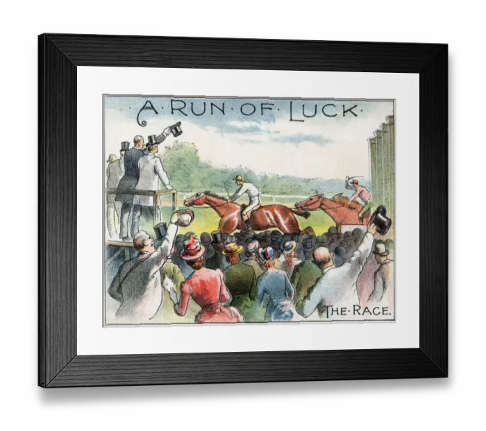 Framed Print : A Run of Luck, the great sporting drama, Boston Theatre, USA, with real horses and hounds Framed Print : A Run of Luck, the great sporting drama, Boston Theatre, USA, with real horses and hounds