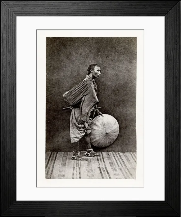 Framed Print : Man with sword and straw hat, Japan Framed Print : Man with sword and straw hat, Japan