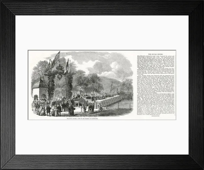 Framed Print : Queen Victoria visits maritime centre, Dartmouth in 1856. Date: 1856 Framed Print : Queen Victoria visits maritime centre, Dartmouth in 1856. Date: 1856