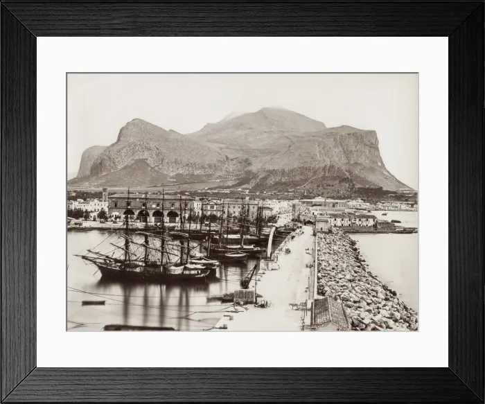 Framed Print : Harbour at Palermo with Monte Pellegrino, Italy Framed Print : Harbour at Palermo with Monte Pellegrino, Italy