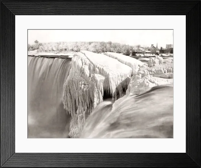 Framed Print : Niagara Falls, Canada, frozen in winter, c. 1890 s Framed Print : Niagara Falls, Canada, frozen in winter, c. 1890 s