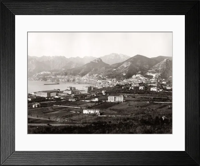 Framed Print : View of the coast, Salerno, Italy, c. 1880 s Framed Print : View of the coast, Salerno, Italy, c. 1880 s