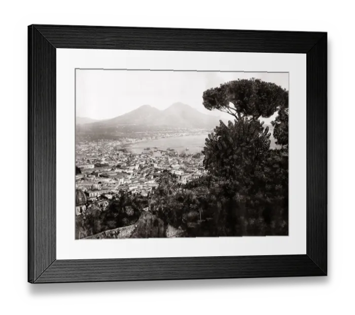 Framed Print : Naples and the volcano Mount Vesuvius, Italy c. 1880 s Framed Print : Naples and the volcano Mount Vesuvius, Italy c. 1880 s
