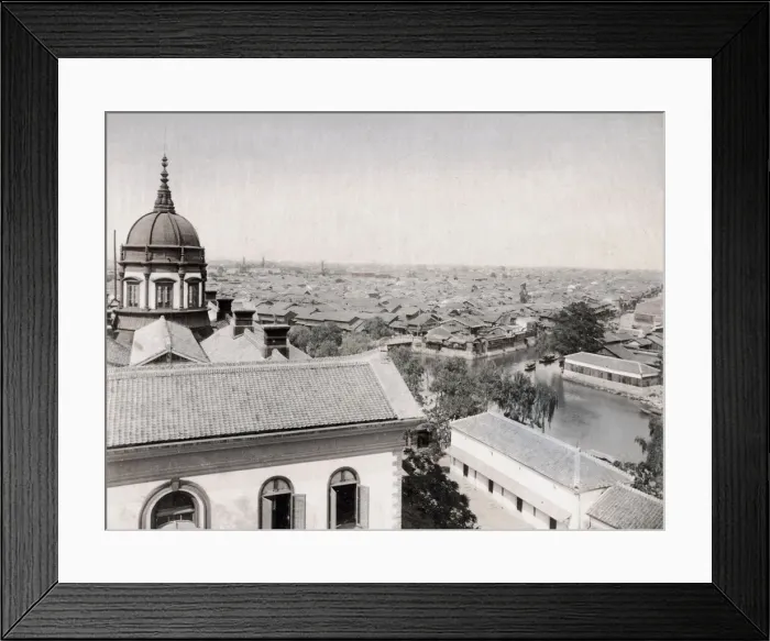 Framed Print : Municipal offices, city rooftops, Osaka, Japan, c. 1890 s Framed Print : Municipal offices, city rooftops, Osaka, Japan, c. 1890 s