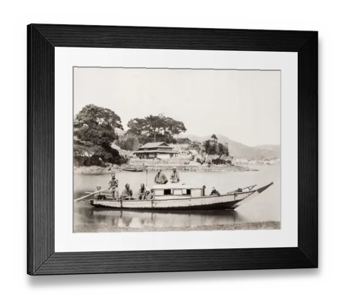 Framed Print : Ferry Boat, Japan, Felix Beato stduio, 1860 s Framed Print : Ferry Boat, Japan, Felix Beato stduio, 1860 s