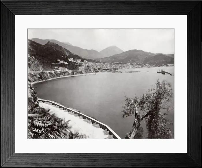 Framed Print : View of the coast at Salerno, italy Framed Print : View of the coast at Salerno, italy