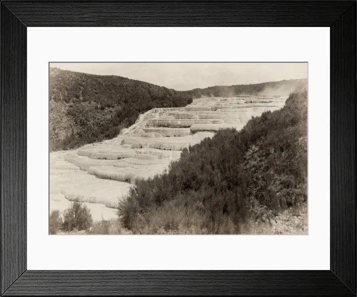 Framed Print : Pink or White Terrace, Rotomahana, New Zealand Framed Print : Pink or White Terrace, Rotomahana, New Zealand