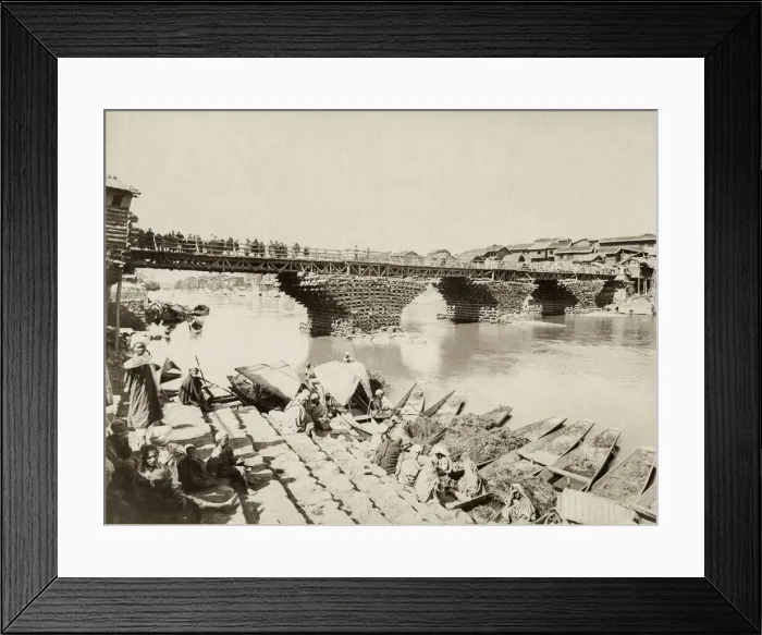 Framed Print : Bridge over the River Jhelum Srinagar, India, c. 1890 s Framed Print : Bridge over the River Jhelum Srinagar, India, c. 1890 s