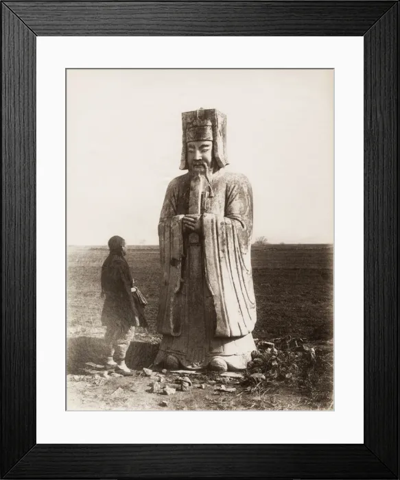 Framed Print : Statue on the approach to the ming Tombs, China Framed Print : Statue on the approach to the ming Tombs, China
