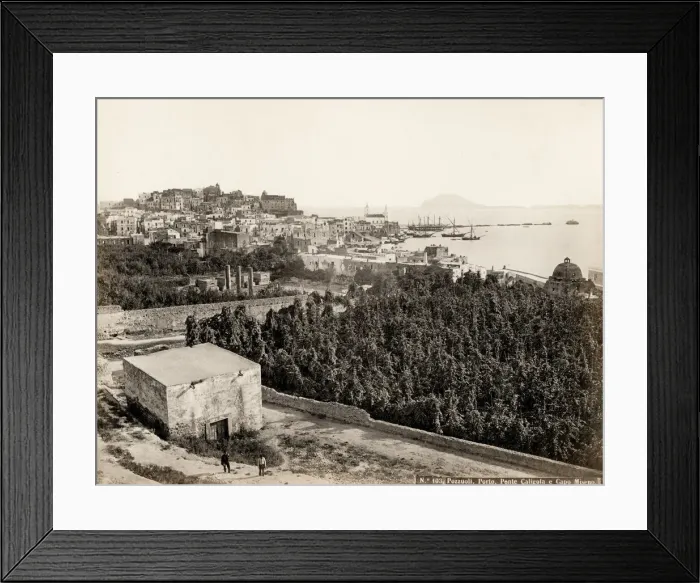 Framed Print : Harbour at Pozzuoli, Italy, image c. 1870 s Framed Print : Harbour at Pozzuoli, Italy, image c. 1870 s